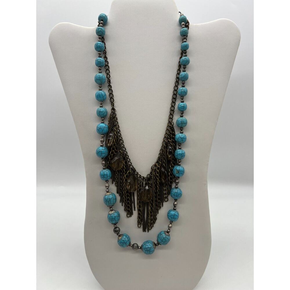 Boho Layered Necklace Set Bone Bead Bib Statement Festival‎